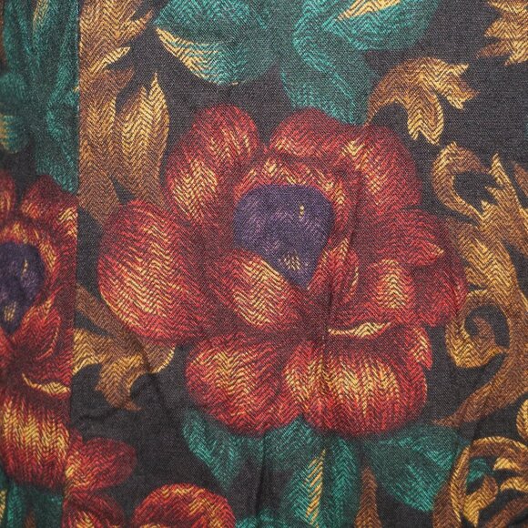 Vintage 90s Floral Shirt Midi Dress 4 - Picture 5 of 10